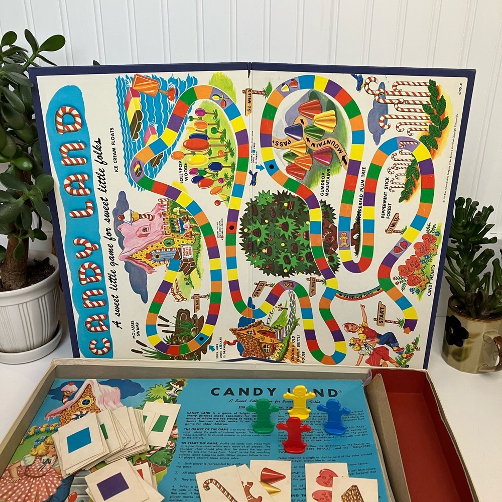 Vintage MCM 1955 Candy Land Game by Milton Bradley Midcentury Modern 1950s MB - Picture 4 of 16